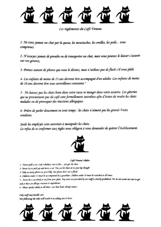 Café Venosa - règlements